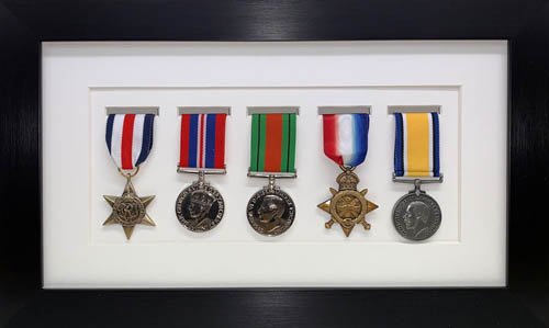 Medal Frame 8x World War Military Single or Group Medals Black Mount 